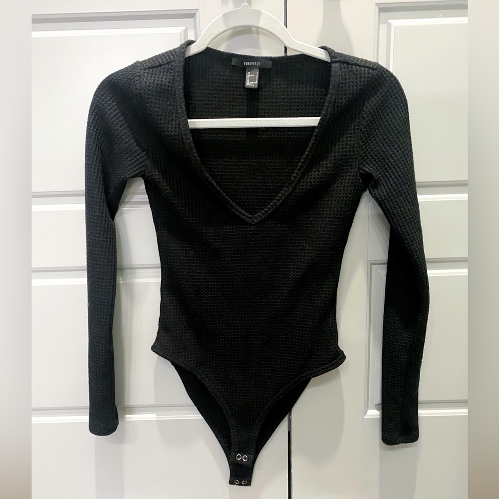 F21 Waffle Knit Bodysuit